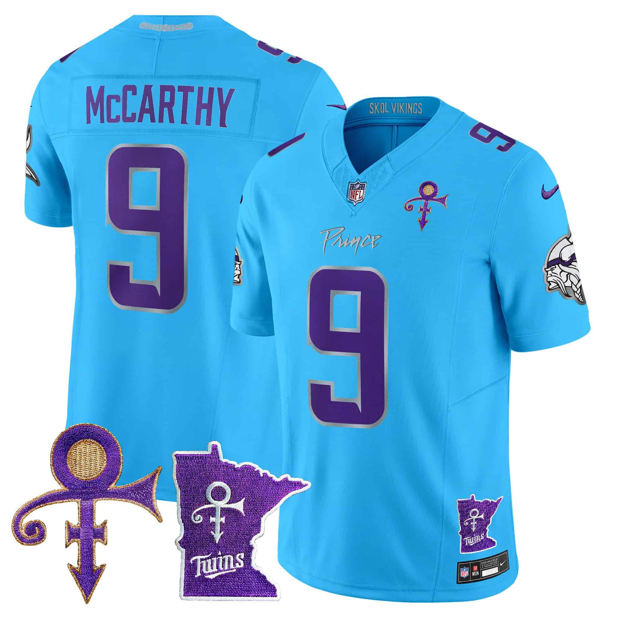 Men Minnesota Vikings #9 Mccarthy Light Blue 2024 Nike Prince Vapor Limited NFL Jersey->indianapolis colts->NFL Jersey